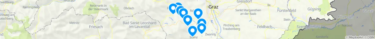 Kartenansicht für Apotheken-Notdienste in der Nähe von Krottendorf-Gaisfeld (Voitsberg, Steiermark)